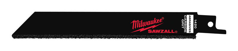 Milwaukee SAWZALL 6 in. Carbide Grit Carbide-Grit Reciprocating Saw Blade Multi TPI 3 pk