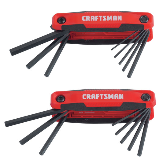 Craftsman Metric and SAE Fold-Up Hex Key Set 2 pk