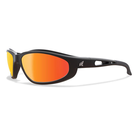 Edge Eyewear Dakura Safety Glasses Red Mirror Lens Black Frame 1 pc
