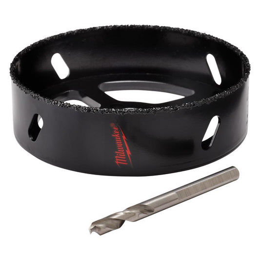 Milwaukee 4-3/8 in. Carbide Grit 1 in. L X 1/4 in. D Recessed Light Hole Saw