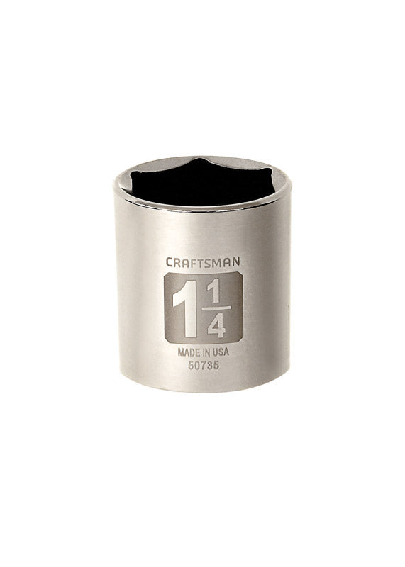 Craftsman 1-1/4 in. X 1/2 in. drive SAE 6 Point Standard Socket 1 pc
