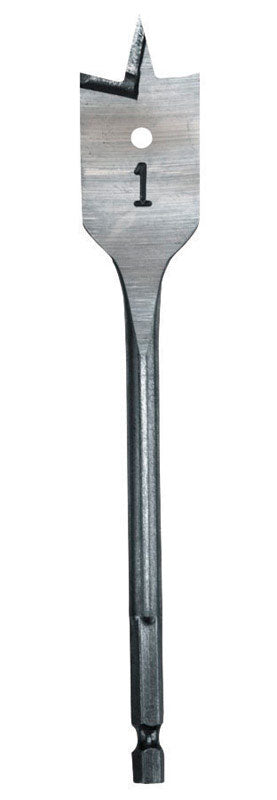 Milwaukee 1 in. X 6 in. L Heat-Treated Steel Flat Boring Drill Bit Quick-Change Hex Shank 1 pc