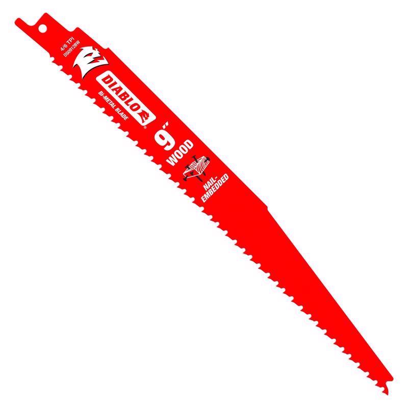 Diablo Demo Demon 9 in. Bi-Metal Variable Tooth Reciprocating Saw Blade 4/6 TPI 2 pk