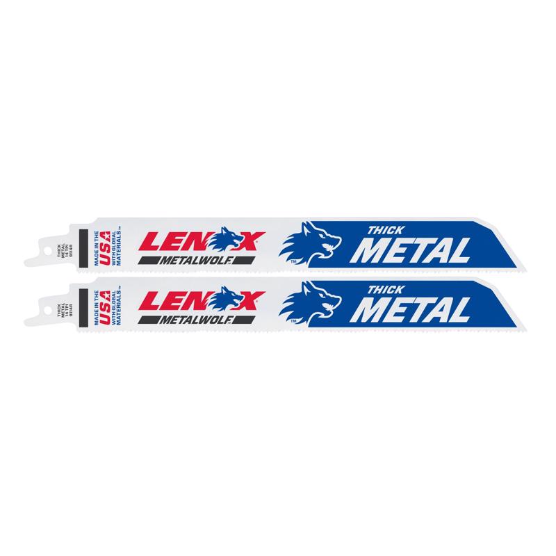 Lenox METALWOLF 9 in. Bi-Metal WAVE EDGE Reciprocating Saw Blade 14 TPI 2 pk