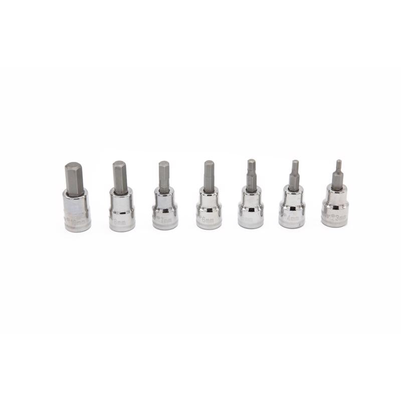Crescent 3/8 in. X 3/8 in. drive Metric 6 Point Hex Bit Socket Set 7 pc
