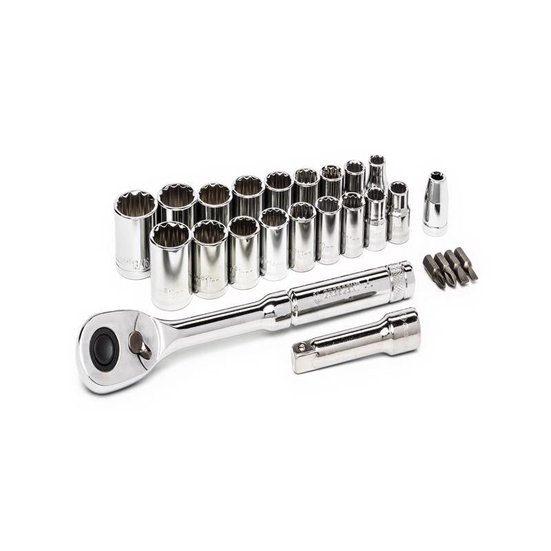 Crescent 3/8 in. drive Metric/SAE 12 Point Mechanic's Tool Set 25 pc