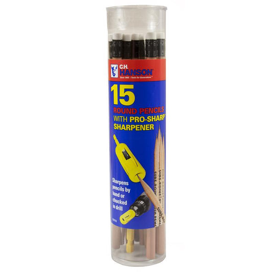 C.H. Hanson Pro-Sharp 8 in. L Finishing Carpenter Pencil and Sharpener Gray 15 pc