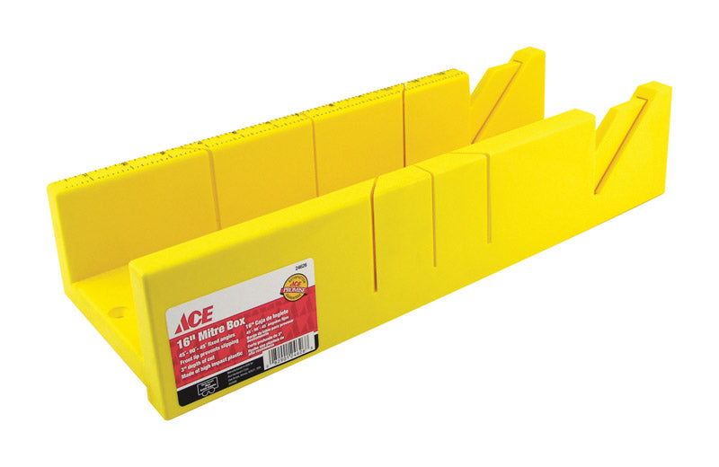 Ace 16 in. L X 4 in. W Plastic Mitre Box Yellow 1 pc