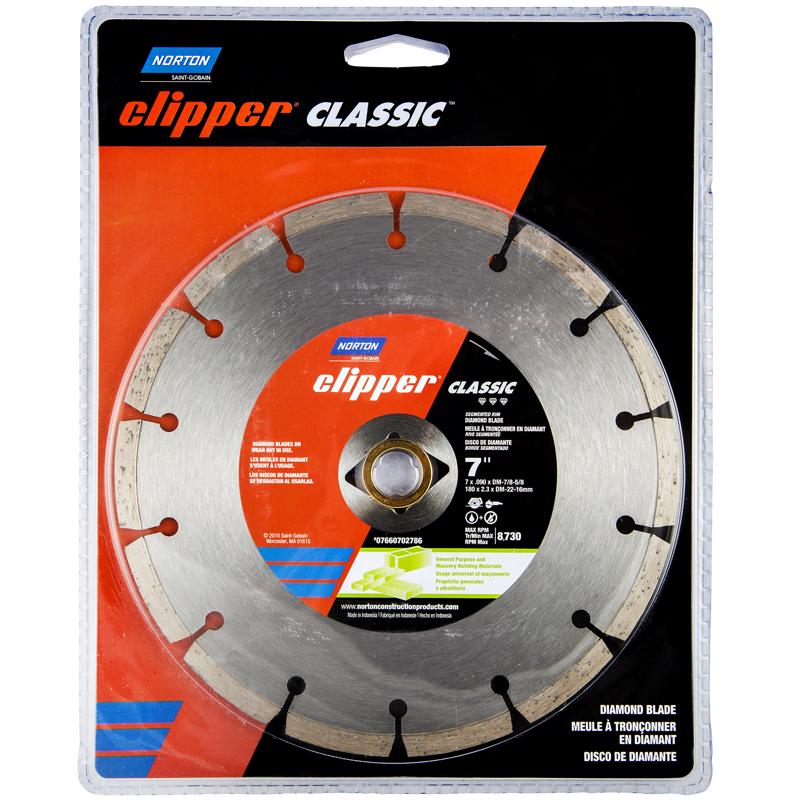 Norton Clipper 7 in. D X 5/8 and 7/8 in. Diamond Segmented Rim Saw Blade 14 teeth 1 pk