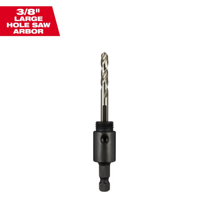 Milwaukee Hardened Steel Basic 1-5/8 in. L X 3/8 in. D Hole Saw Arbor