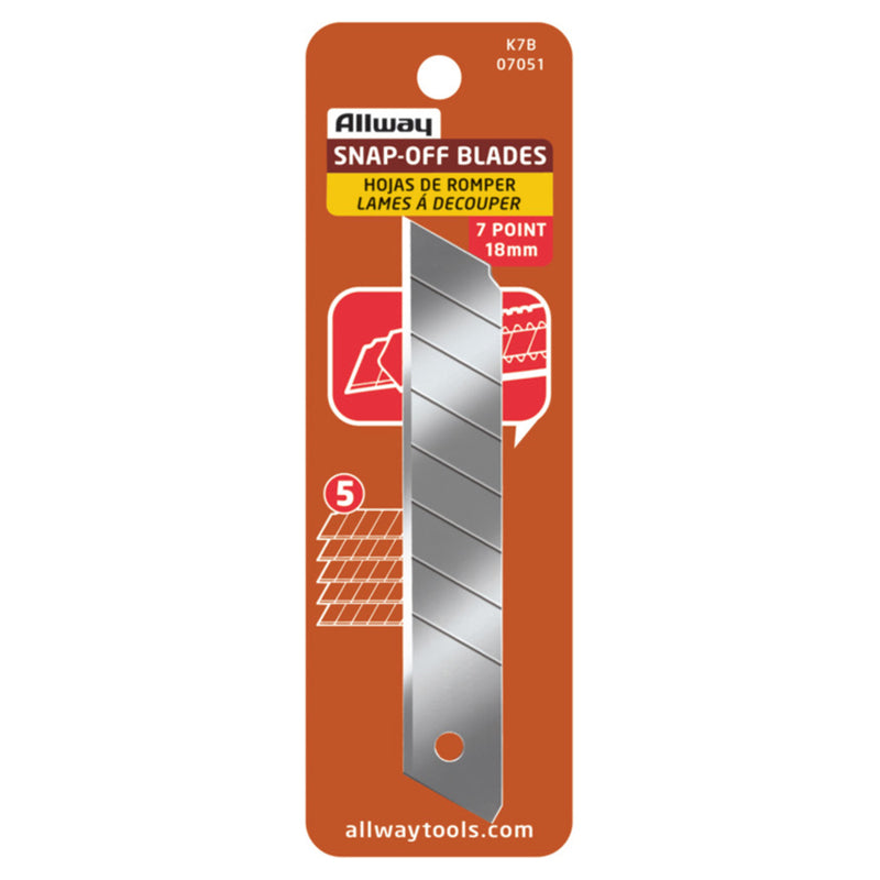 Allway Carbon Steel 7 Point Segmented Replacement Snap Blades 5 pk