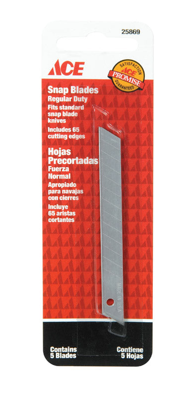 Ace Carbon Steel Regular Duty Replacement Snap Blades 5 pk