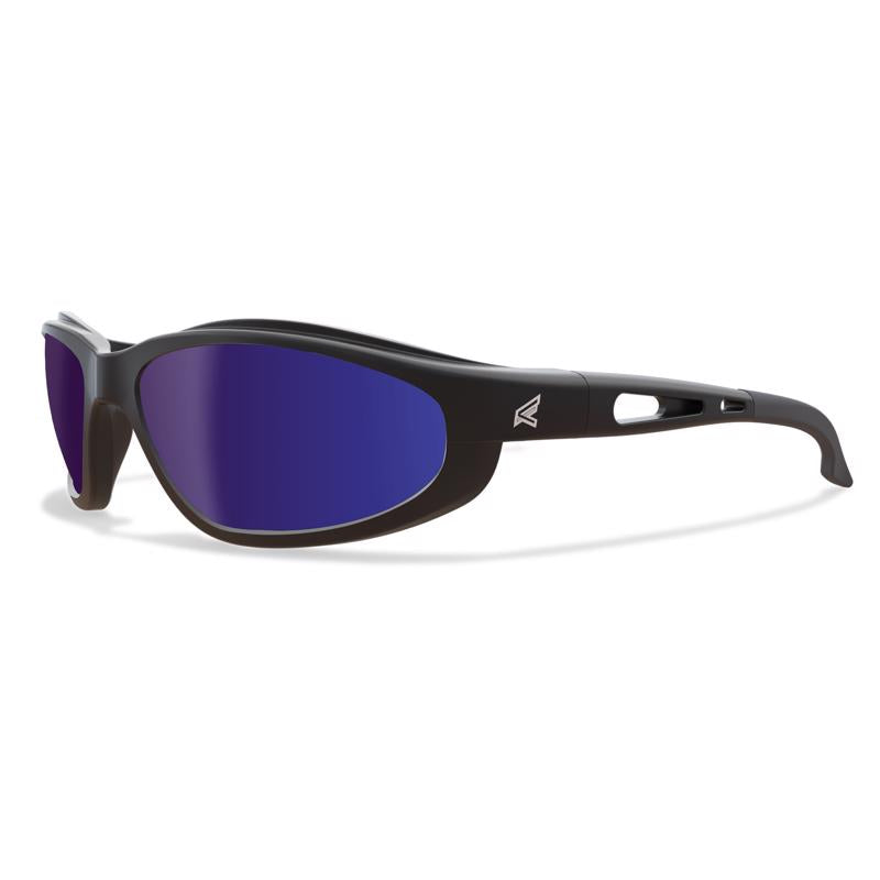Edge Eyewear Dakura Polarized Safety Glasses Blue Mirror Lens Black Frame 1 pk