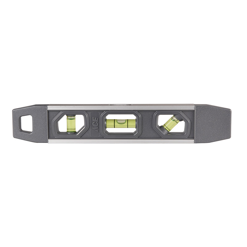 Ace 9 in. Aluminum Magnetic Shock-Resistant Torpedo Level 3 vial