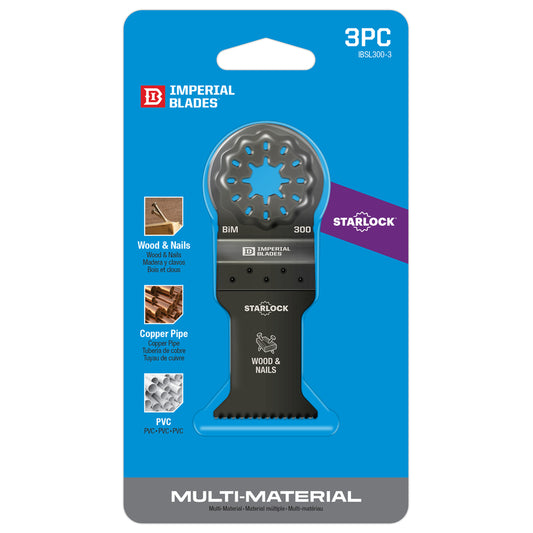Imperial Blades Starlock 1-5/8 in. L Bi-Metal Oscillating Saw Blade 3 pk