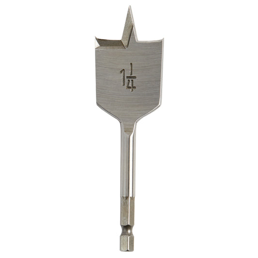 Milwaukee 1-1/4 in. D X 4.5 in. L Flat Boring Auger Bit Carbon Steel 1 pc