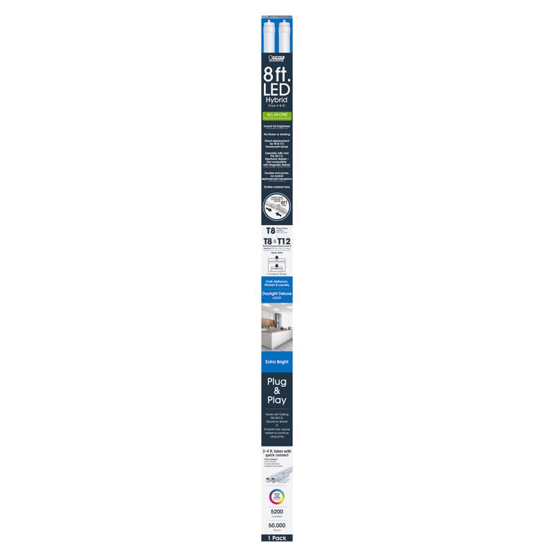 Feit Linear T8/T12 Daylight 93.3 in. 1 Pin Linear LED Tube Light Bulb 59 Watt Equivalence 1 pk
