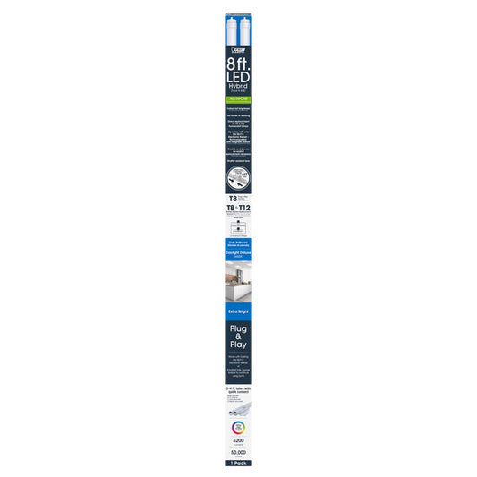 Feit Linear T8/T12 Daylight 93.3 in. 1 Pin Linear LED Tube Light Bulb 59 Watt Equivalence 1 pk