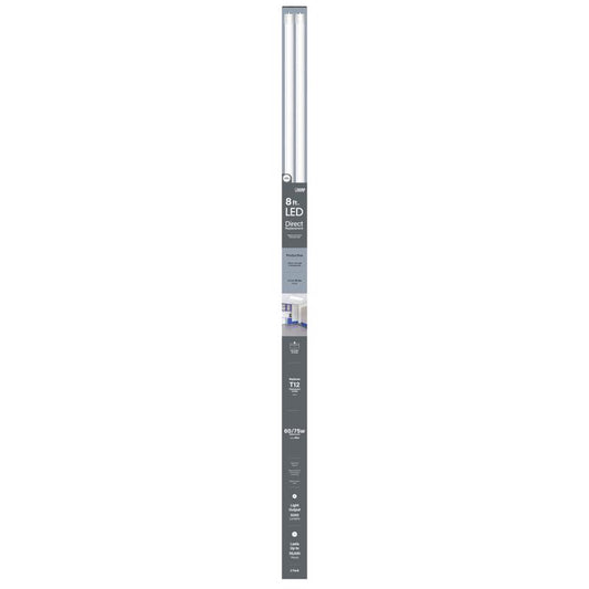 Feit T12 Cool White 96 in. 1-Pin T12 LED Linear Lamp 60/75 Watt Equivalence 2 pk