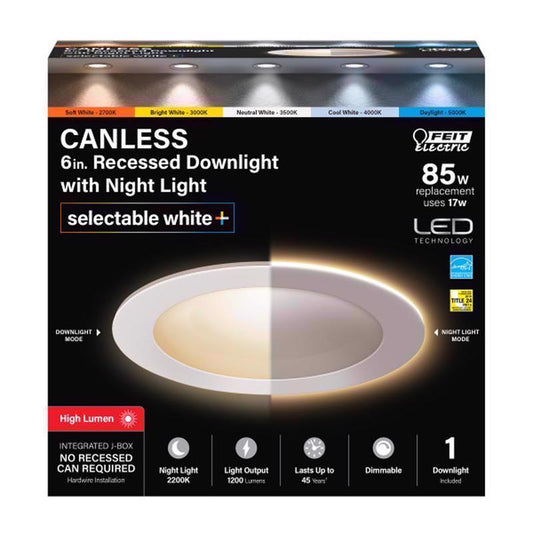 Feit LED Retrofits White 7 in. W Aluminum LED Canless Recessed Downlight 14.6 W