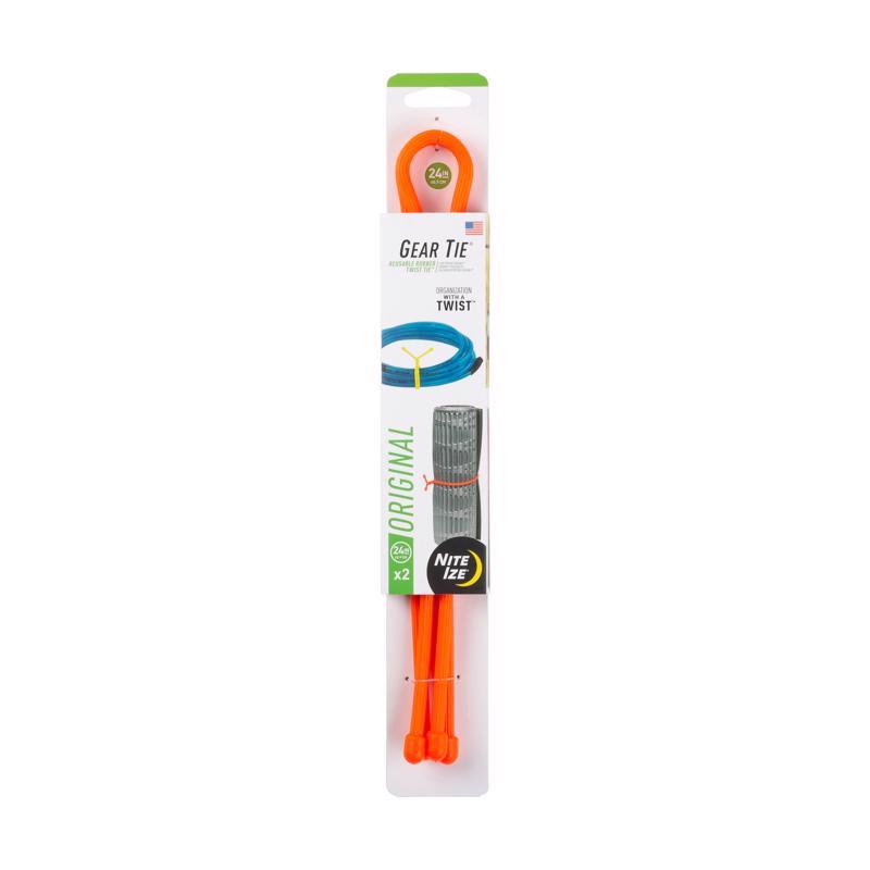 Nite Ize Gear Tie 24 in. L Orange Twist Ties 2 pk