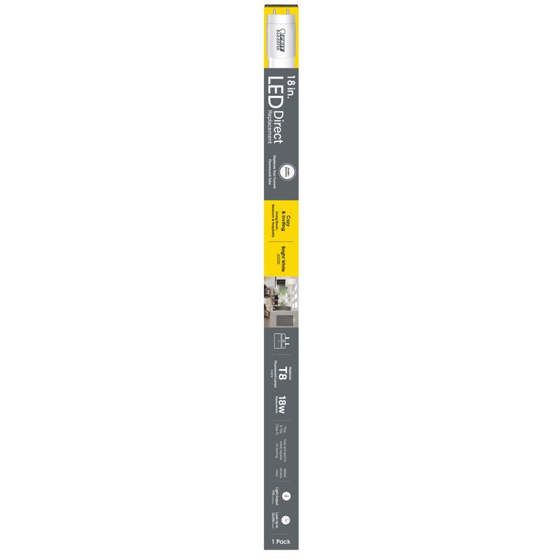 Feit T8 Bright White 18 in. G13 Linear LED Linear Lamp 18 Watt Equivalence 1 pk
