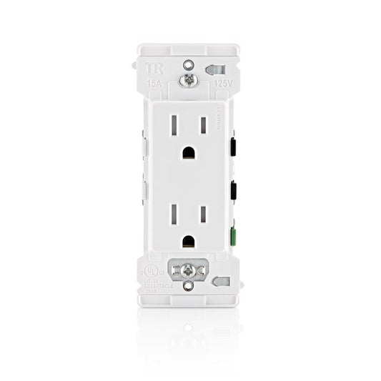 Leviton Lever Edge 15 amps 125 V Duplex White Tamper Resistant Outlet 5-15R 10 pk