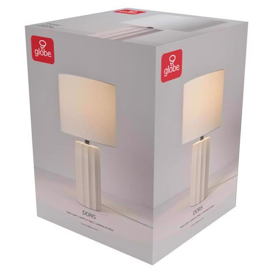 Globe Electric Doris 20 in. Concrete Beige/White Table Lamp