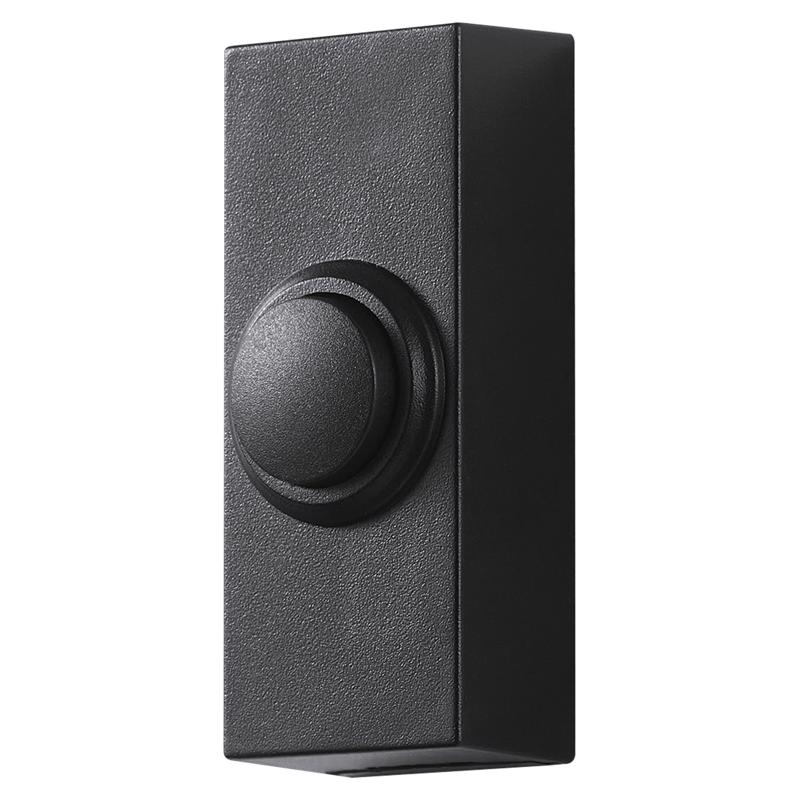 Heath Zenith Heath Zenith Satin Nickel Black Plastic Wireless Pushbutton Doorbell