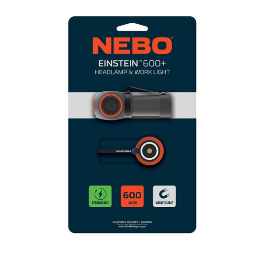 NEBO Einstein 600 lm Black/Gray LED Head Lamp