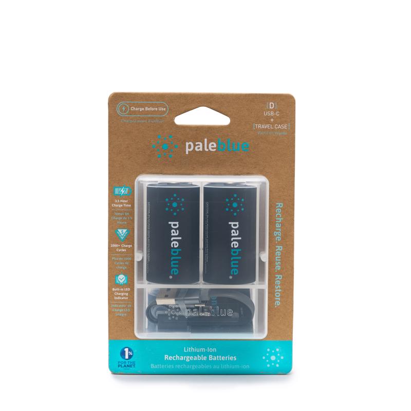 Pale Blue Earth D Lithium Batteries 2 pk Clamshell