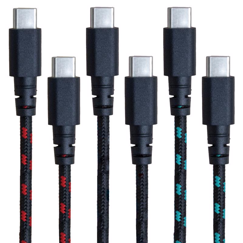 Fusebox Type C to Type C Cable 4-9 ft. Assorted