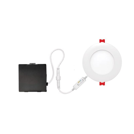 Globe Electric Satin White 4 in. W Plastic LED Canless Recessed Downlight Kit 9 W