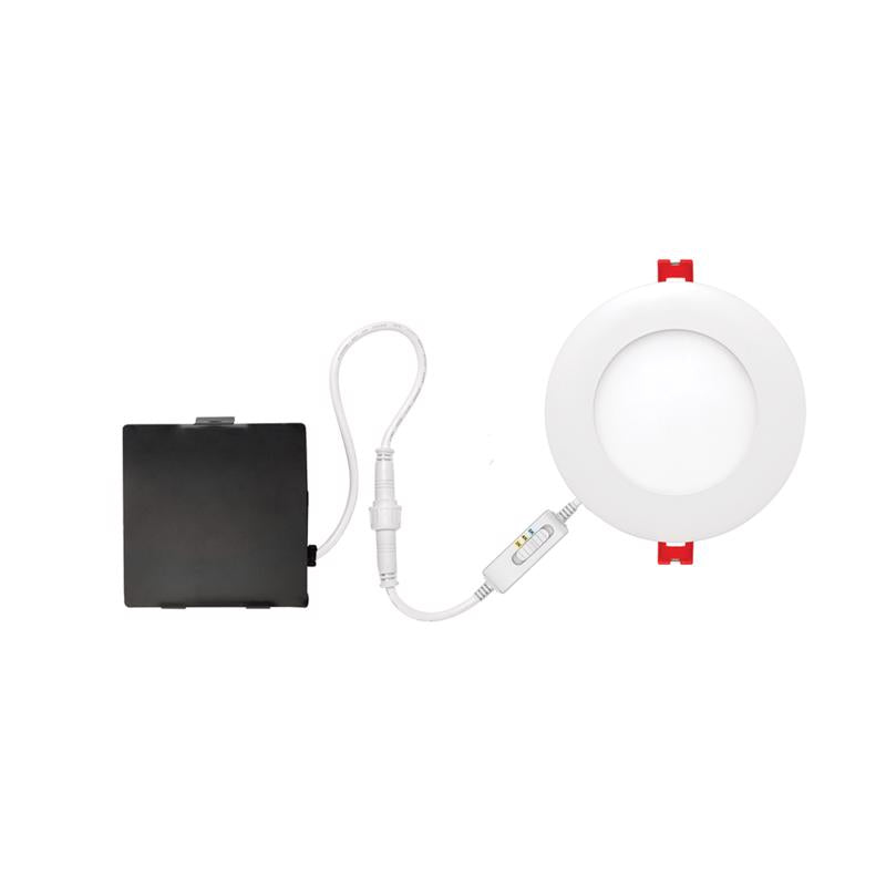Globe Electric Satin White 6 in. W Plastic LED Canless Recessed Downlight Kit 12 W