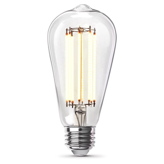 Feit ST19 E26 (Medium) Filament LED Bulb Adjustable White 60 Watt Equivalence 2 pk