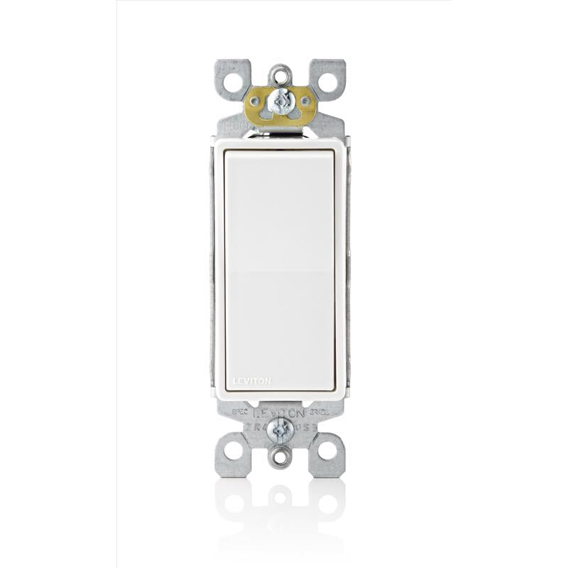Leviton Decora 15 amps Single Pole Rocker Switch White 1 pk