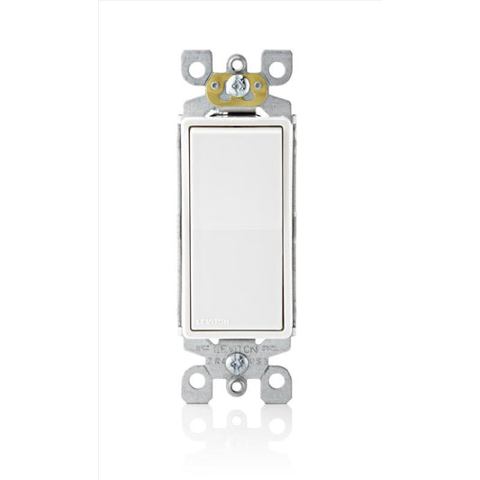 Leviton Decora 15 amps Single Pole Rocker Switch White 1 pk