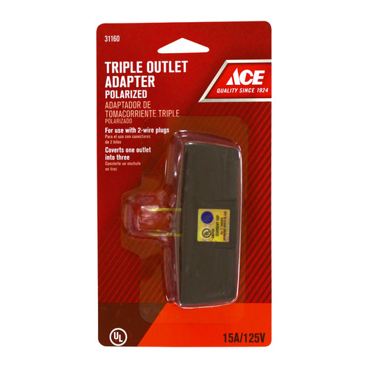 Ace Polarized 3 outlets Adapter 1 pk