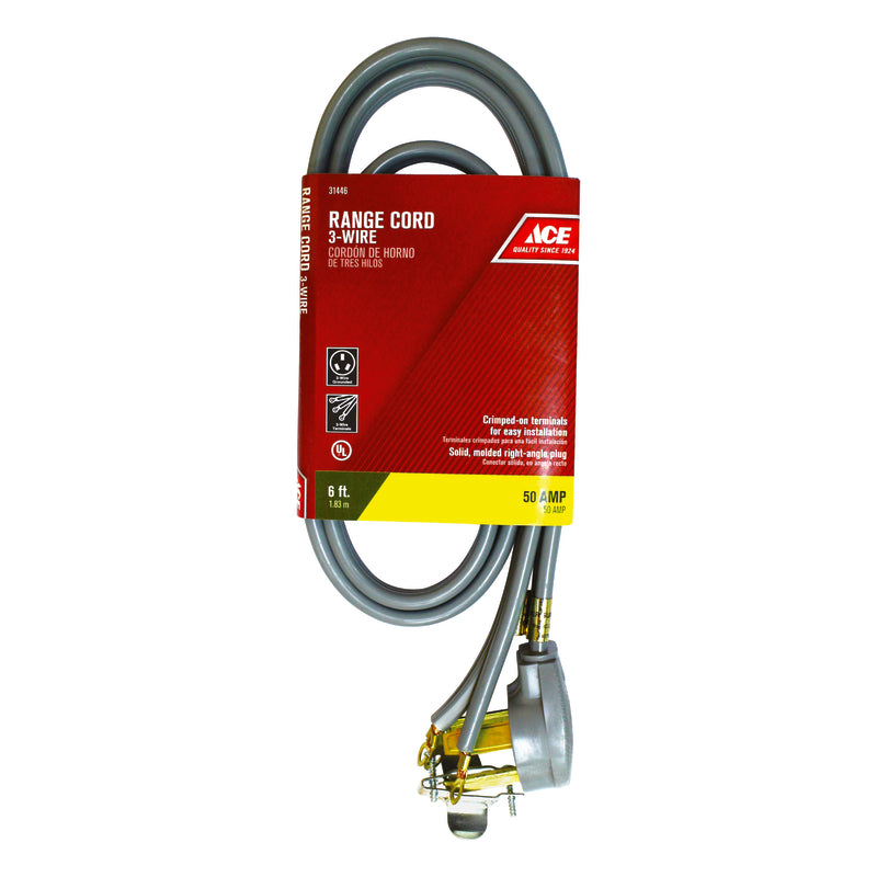 Ace 6/2, 8/1 SRDT 6 ft. L Range Cord 3 Wire