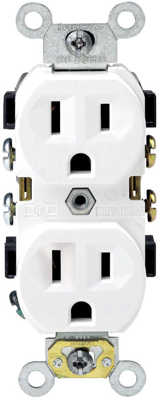 Leviton 15 amps 125 V Duplex White Outlet 5-15R 1 pk