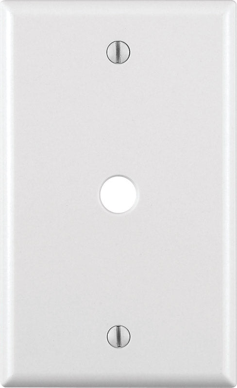 Leviton White 1 gang Thermoset Plastic Cable/Telco Wall Plate 1 pk