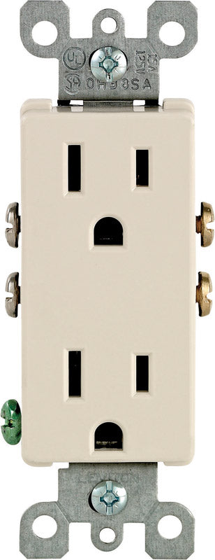 Leviton Decora 15 amps 125 V Duplex Light Almond Outlet 5-15R 1 pk