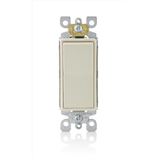 Leviton Decora 15 amps Single Pole Rocker AC Quiet Switch Light Almond 1 pk