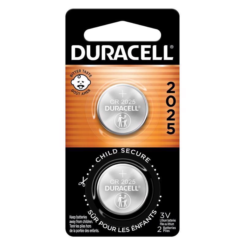Duracell Lithium Coin 2025 3 V 165 mAh Medical Battery 2 pk