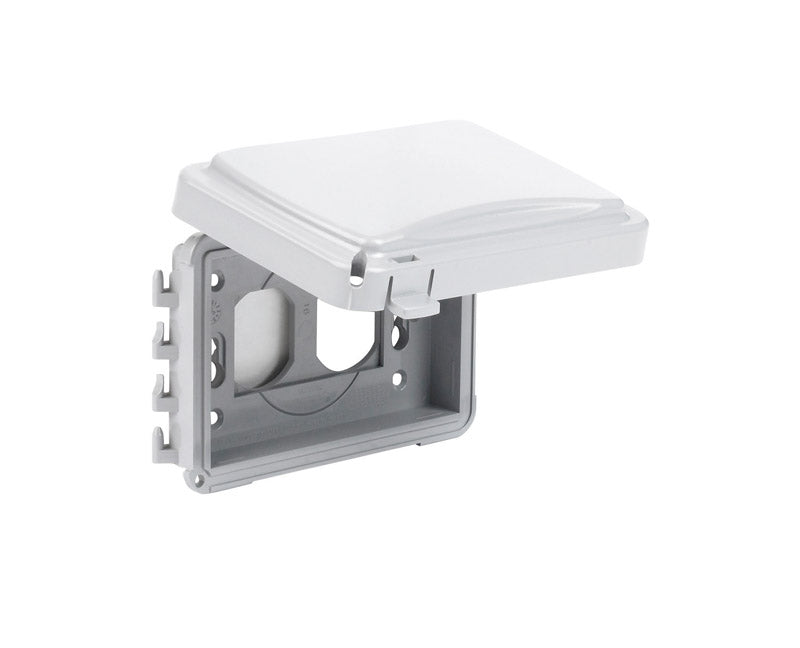 TayMac Rectangle Plastic 1 gang 5.61 in. H X 5-9/16 in. W Receptacle Box Cover