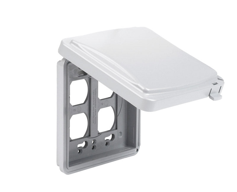TayMac Rectangle Plastic 2 gang 5-1/2 in. H X 4.08 in. W Receptacle Box Cover