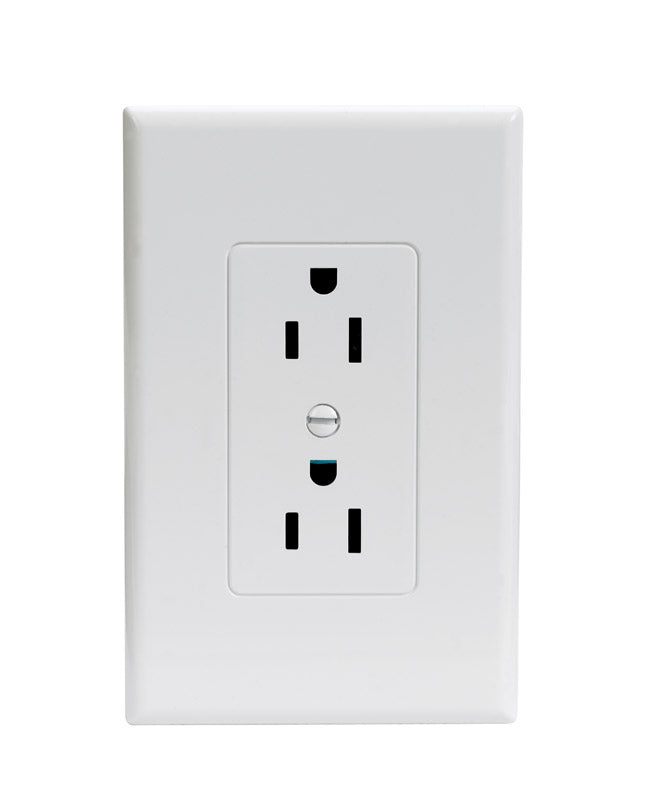 Taymac Duplex Receptacle Wall Plate 1 Gang Midway White BG