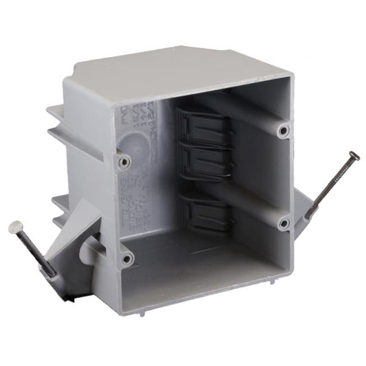 Cantex EZ Box New Work 32 cu in Rectangle PVC 2 gang Outlet Box Gray