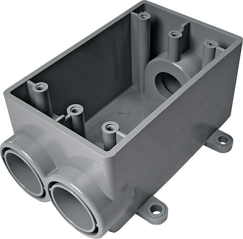 Cantex 20 cu in Rectangle PVC 1 gang Electrical Box Gray