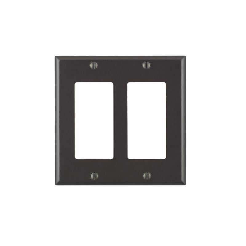 Leviton Brown 2 gang Thermoset Plastic Decorator Wall Plate 1 pk